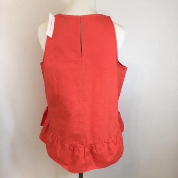 NWT Ann Taylor Coral Blaze Ruffle Swing Top - Picture 5 of 6